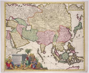 Kart over Asia, Tartaria, Japan, Filippinene og Øst-India, gravert av G. van Gouwen, ca. 1690